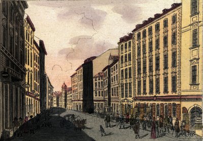 Veduta di Kohlmarkt a Vienna, Austria. Incisione del 1820 da Unknown artist