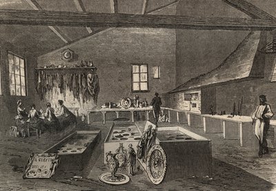 Vista dei laboratori di elettroplaccatura di Mr. Gueyton da Unknown artist