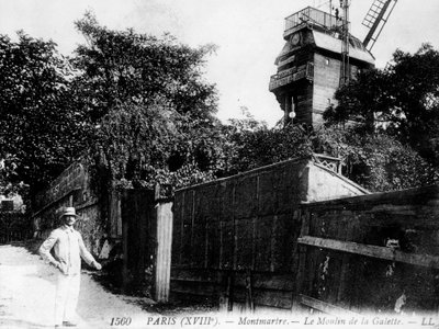 Veduta di Parigi: Le Moulin de la Galette, Quartiere Montmartre da Unknown artist