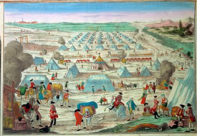 Veduta di un campo militare in Prussia da Unknown artist