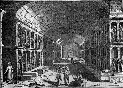 Veduta del Cimitero dei Cappuccini a Palermo nel XIX secolo (Cimitero dei Cappuccini, Palermo) da Unknown artist