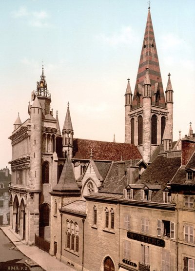 Veduta della Chiesa di Notre Dame a Digione. Fotochrome ca. 1890 da Unknown artist
