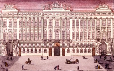 Veduta della Cancelleria Imperiale a Vienna, Austria. Incisione del 1820 da Unknown artist