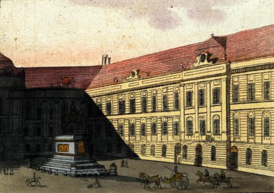 Veduta della Josephplatz a Vienna, Austria. Incisione del 1820 da Unknown artist