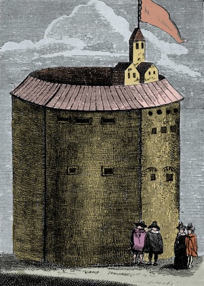Veduta del Globe Theatre di Londra ai tempi di William Shakespeare (1564-1612). Incisione del XIX secolo da Unknown artist