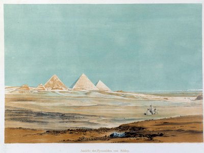Veduta delle Piramidi di Giza, Egitto. Illustrazione del XIX secolo Parigi, Collège de France da Unknown artist
