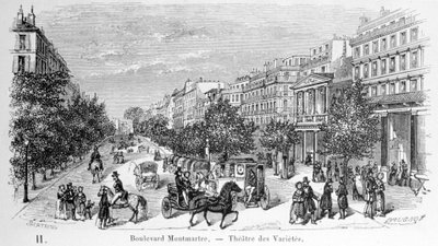 Veduta del Teatro Varietà sul Boulevard Montmartre da Unknown artist