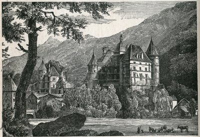 Veduta del castello di Vizille in Isère. da Unknown artist