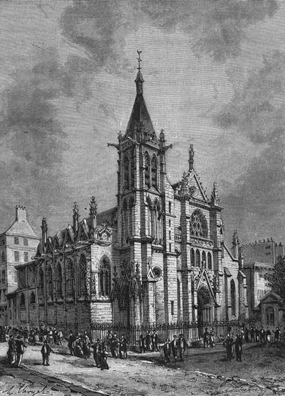 Veduta della chiesa di Saint Séverin a Parigi alla fine del XVIII secolo. Incisione da "L