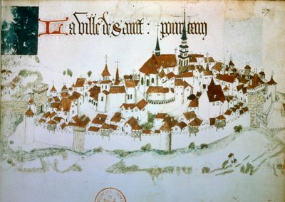 Veduta della città di Saint Pourçain sur Sioule nell