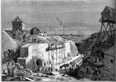 Vista del cantiere dei serbatoi d
