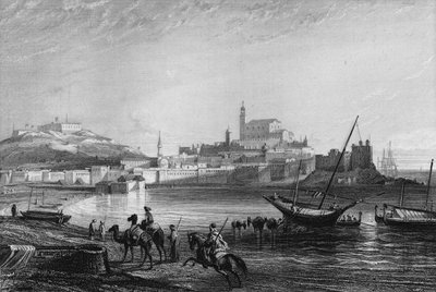Vista del porto di Bone vicino ad Algeri nel XIX secolo, in 