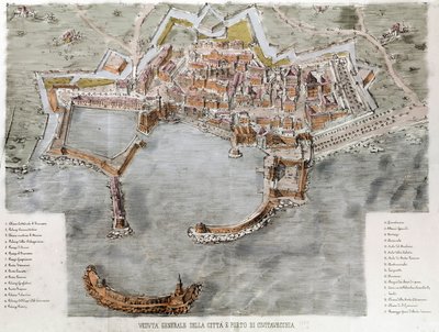 Veduta del porto di Civitavecchia vicino a Roma. XIX secolo da Unknown artist