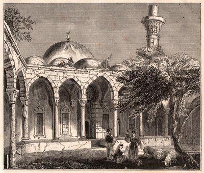Vista delle rovine di una moschea a Payas (o Bayas) in Siria, vicino ad Aleppo da Unknown
