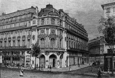 Veduta del teatro du Vaudeville a Parigi da Unknown artist