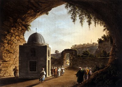 Veduta della tomba del profeta Geremia a Gerusalemme. Litografia del XIX secolo da Unknown artist