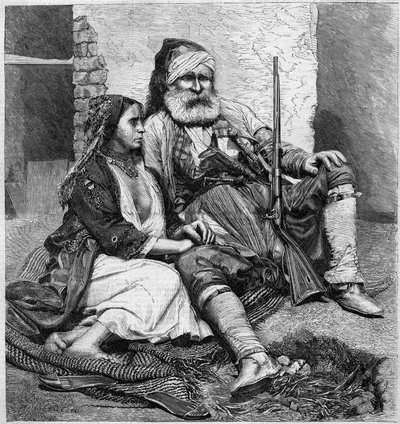 Tipi e costumi valacchi. Da una fotografia di Ch. de Szathmari, da Bucarest. Incisione in 