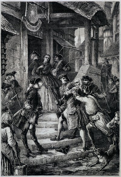Voltaire (1694 - 1778) arrestato a Francoforte nel 1753 per ordine del grande Federico II - in Histoire de France dai tempi più remoti fino al 1789 di M. Guizot da Unknown artist