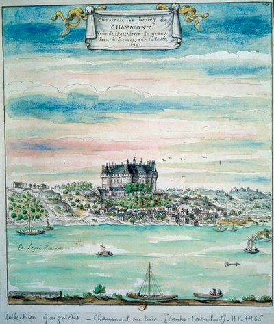 Vista del castello di Chaumont sur Loire. Acquerello anonimo del 1699. Parigi, B.N. da Unknown artist