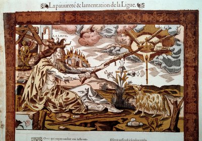 Guerra di religione: allegoria sulla povertà e le lamentazioni della Santa Lega da Unknown artist