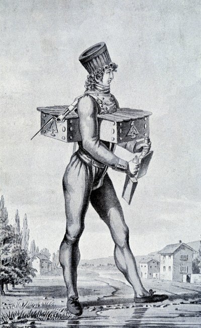 Abito da guerra del XIX secolo. Incisione del XIX secolo. da Unknown artist