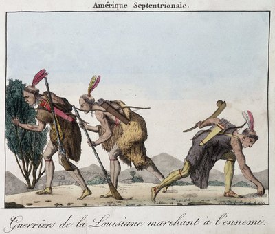 Guerrieri della Louisiana sulle tracce del nemico - incisione da Unknown artist