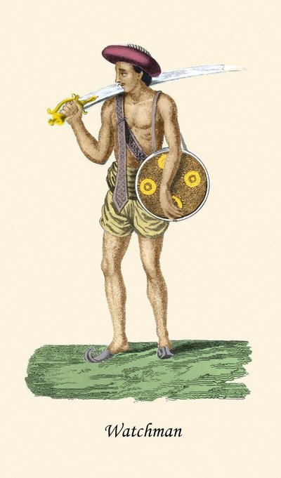 Guardiano con spada e scudo da Unknown Artist