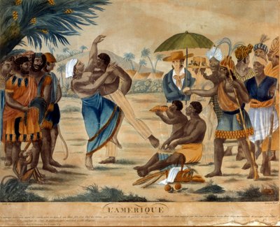 Matrimonio tra un nero e una creola. Incisione del XIX secolo. La Rochelle, Musee Du Nouveau Monde da Unknown artist
