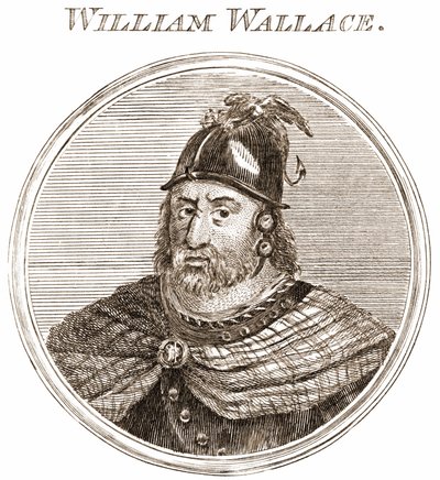 William Wallace. Capo scozzese 1270-1305. Incisione del XIX secolo da Unknown artist