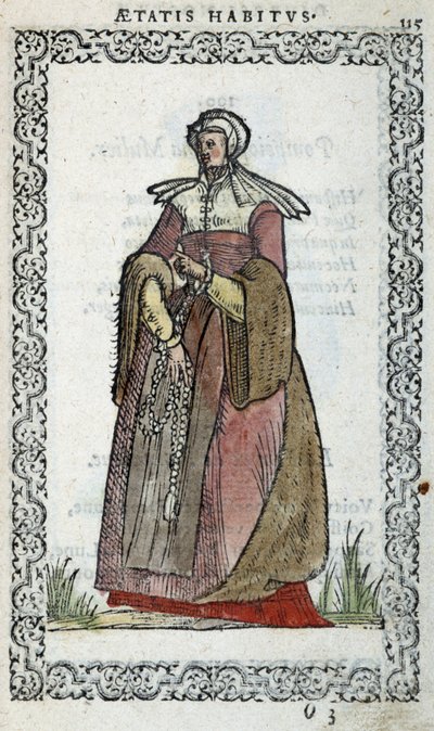 Donna piccarda - in "Habits et effigies" di Jean Sulperius da Unknown artist