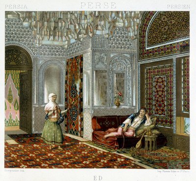 Donne in un salotto in Persia - in “Le costume historique” di Racinet da Unknown artist