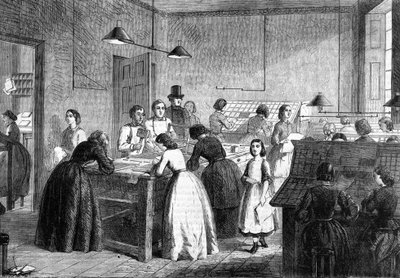 Laboratorio femminile. Tipografi a Parigi nel 1865 da Unknown artist
