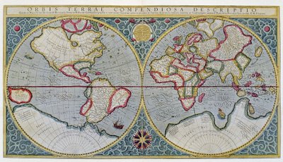 Mappa del mondo di Mercatore (1587) - dopo "Gerardi Mercatoris Atlas sive Cosmographicae meditationes de fabrica mundi et fabricati figura", Amsterdam da Unknown artist