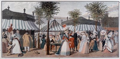 Passeggiata mondiale attraverso i giardini del Palazzo Reale, fine XVIII secolo - cromolitografia dopo l