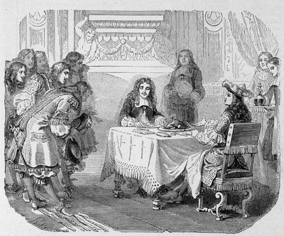 Mi vedete, signori, disse il re, è occupato a mangiare Molière: Luigi XIV e Molière a tavola - in "Paris through the centuries" da Unknown artist