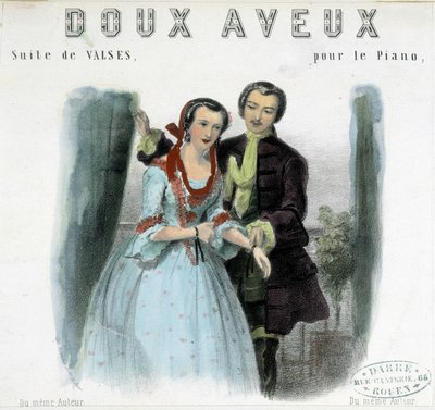 Giovane che corteggia una giovane donna, inizio XIX secolo da Unknown artist