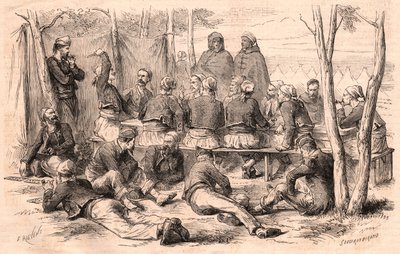 Gruppo di Zuavi a riposo al campo di Chalons da Unknown