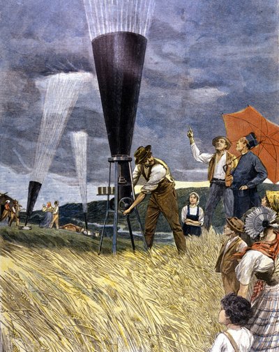 Barile contro la grandine dei viticoltori in Italia nel 1899 da Unknown artist