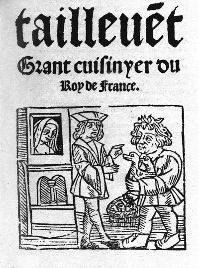 Frontespizio di "Le Viandier" di Taillevent. Guillaume Tirel, detto Taillevent, cuoco francese (1310-1395). da Unknown artist