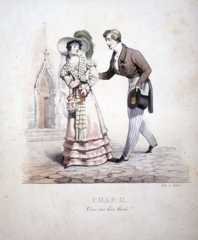 Scena di genere che rappresenta una coppia: "Vous êtes bien hardi..." da Unknown artist