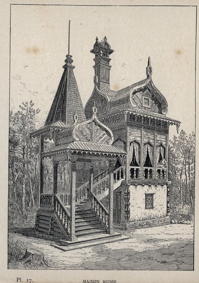 Casa russa - incisione del 1889 in 