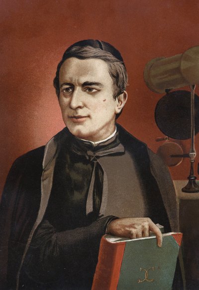 Ritratto di Angelo Secchi, astronomo italiano (1818-1878), fondatore della spettroscopia. basato su hombres y Mujeres celebres. Barcellona 1877 da Unknown artist