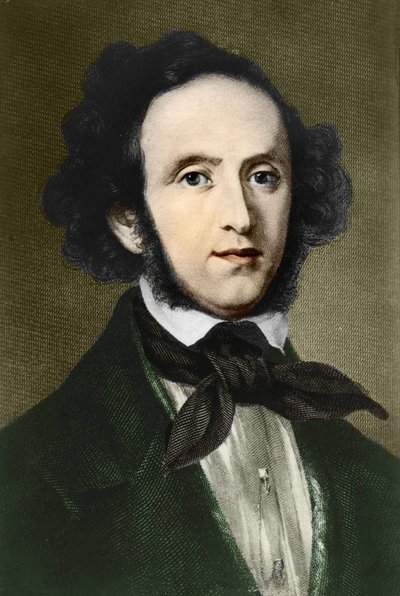 Ritratto di Felix Mendelssohn - Bartholdy. Compositore tedesco (1809-1847) da Unknown artist
