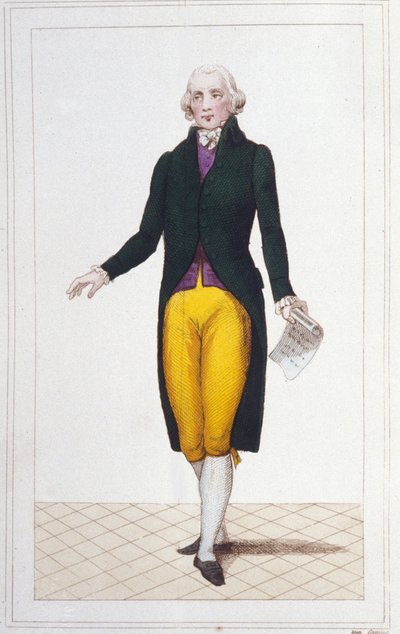 Ritratto di Jean Marie Roland de La Platière politico francese (1734-1793) incisione del 1830 da Unknown artist