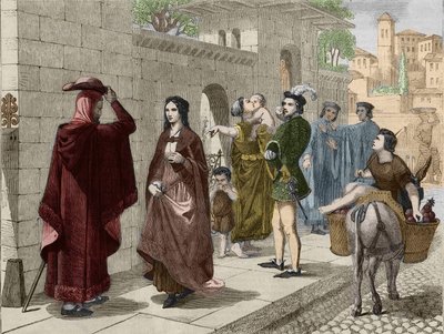 Il primo incontro di Laure (Laura de Noves) da Unknown artist