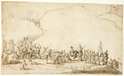 Calvario (recto); schizzo della parte inferiore della gamba destra (verso) da Unknown Florentine