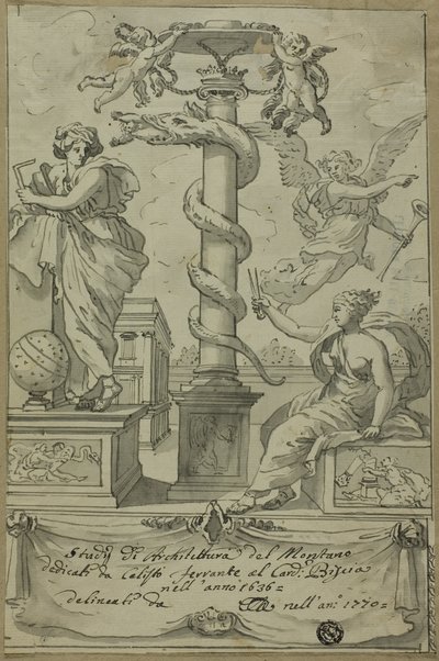 Frontespizio del libro di studi di architettura da Unknown Italian