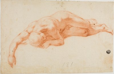 Maschio nudo reclinato da Unknown Italian