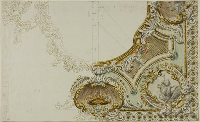 Schizzo di decorazione del soffitto da Unknown Italian