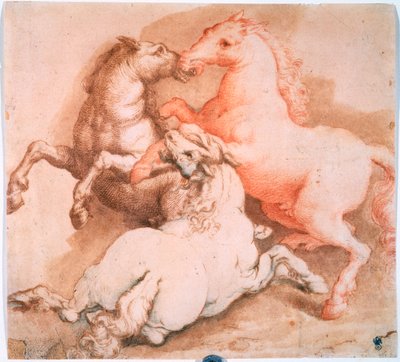 Cavalli combattenti da Unknown Old Master